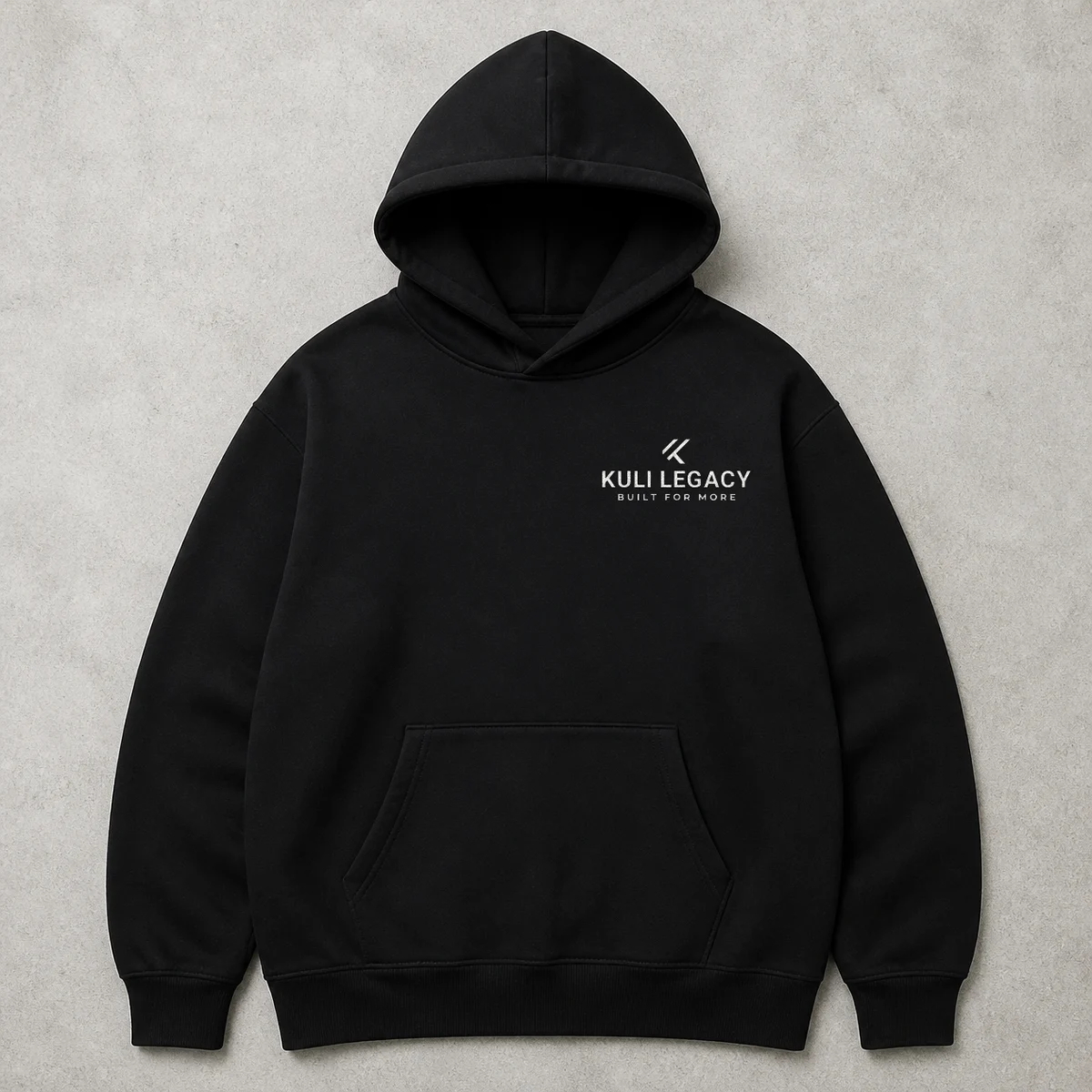 Hoodie in black, Built For More print on the front