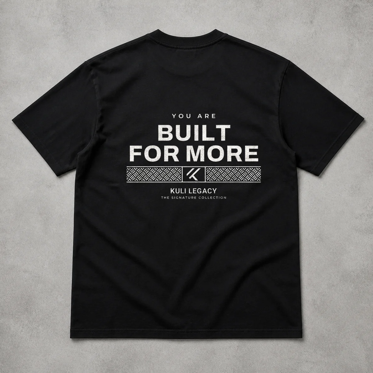 Tee in black, Built For More print on the back
